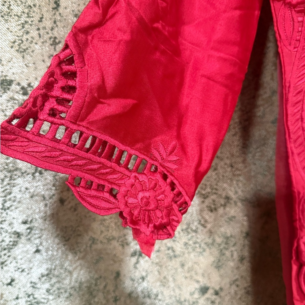Elegant Red Designer Indian Pakistani Dress With … - image 4